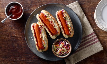 BBQ Coleslaw Topped Smoked Sausage
